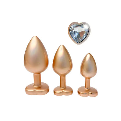 Experience Elegance with Gleaming Love Pearl Gold Butt Plugs