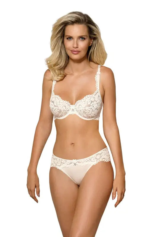 Experience Elegance with Roza Newia Ivory Brief and Soft Cup Bra