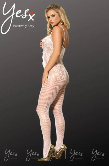 Experience Elegance with the YesX YX813 Bodystocking in Floral Design - One Size