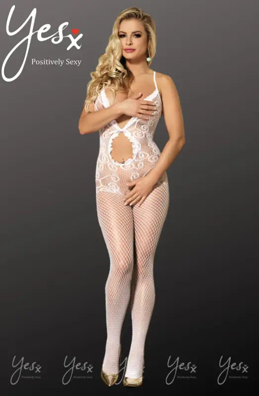 Experience Elegance with the YesX YX813 Bodystocking in Floral Design - One Size