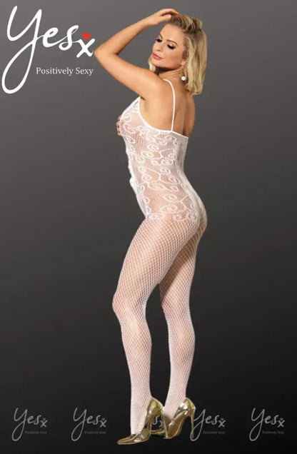 Experience Elegance with the YesX YX813 Bodystocking in Floral Design - One Size