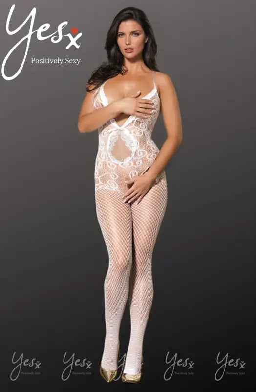 Experience Elegance with the YesX YX813 Bodystocking in Floral Design - One Size