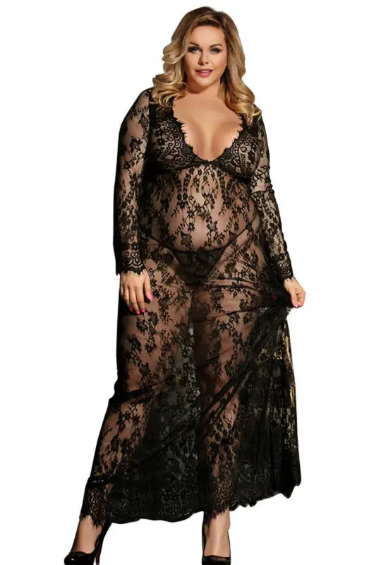 Experience Elegance with the YesX YX826Q Long Gown and Thong Set