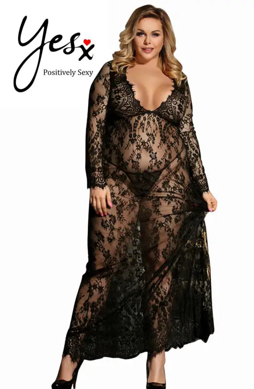 Experience Elegance with the YesX YX826Q Long Gown and Thong Set