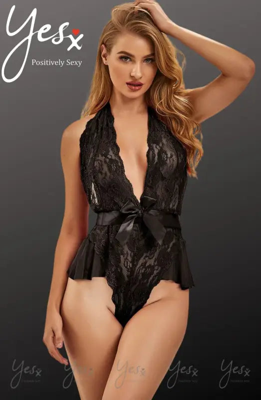 Experience Elegance with the YesX YX857 Black Teddy and Distinctive Lace