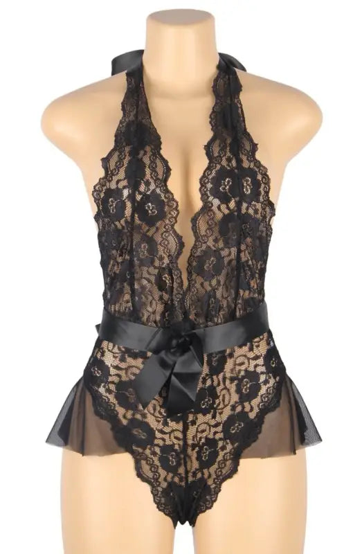 Experience Elegance with the YesX YX857 Black Teddy and Distinctive Lace