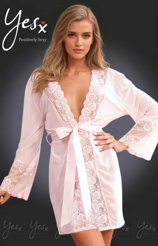 Experience Elegance with the YesX YX990 Pink Sheer Dressing Gown