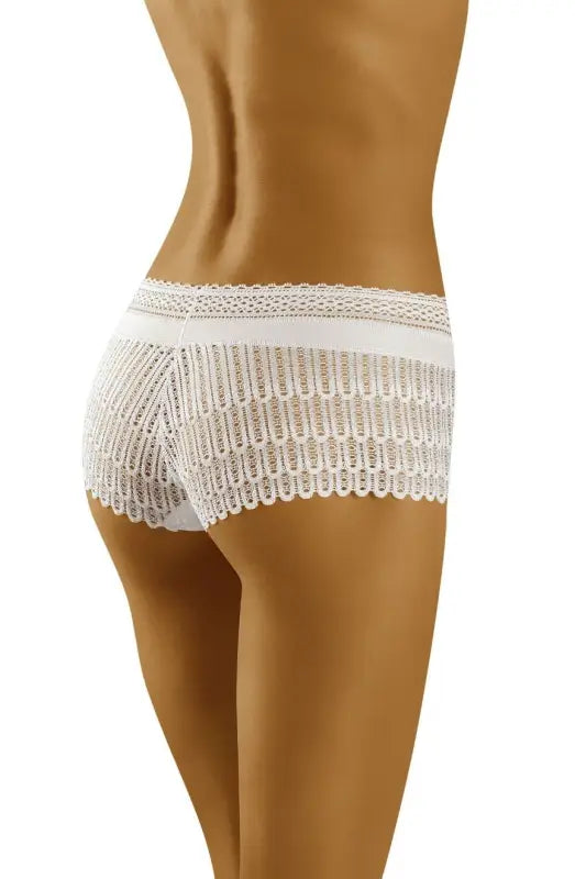 Experience Elegance with Wolbar Riki White Seductive Shorts Richly Decorated