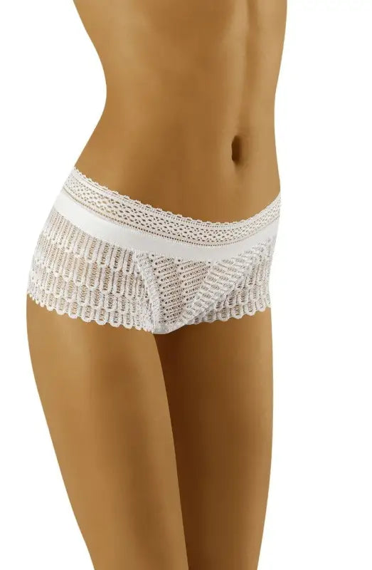 Experience Elegance with Wolbar Riki White Seductive Shorts Richly Decorated