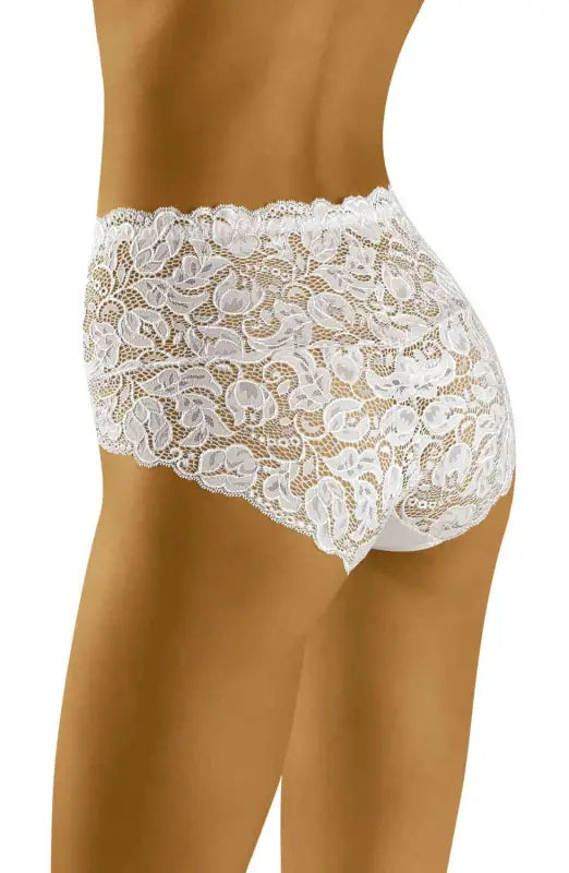 Experience Elegance with Wolbar Teri White Briefs Decorated in Lace