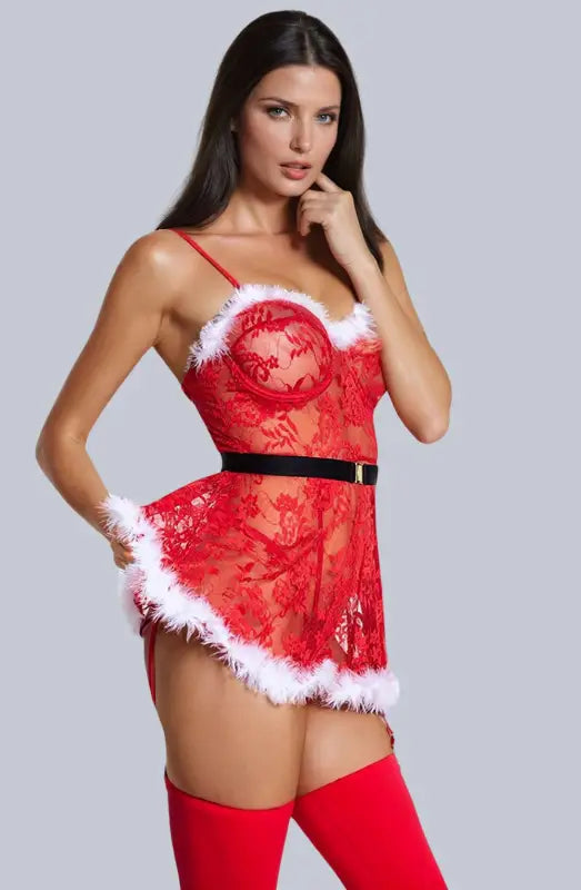 Experience Festive Seduction with YesX YX875 Christmas Sexy Babydoll