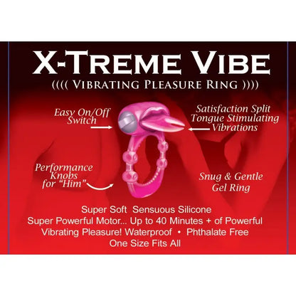 Experience Intense Pleasure with Forked Tongue Vibrating Silicone Cock Ring