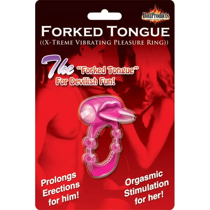 Experience Intense Pleasure with Forked Tongue Vibrating Silicone Cock Ring