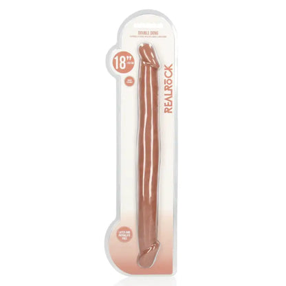 Experience Intense Pleasure with the 18 Inch Double Dildo Flesh Tan