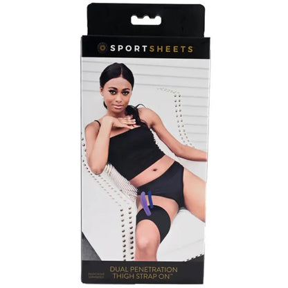 Experience Intimacy with Sportsheets Strap Dual Penetration Thigh Harness