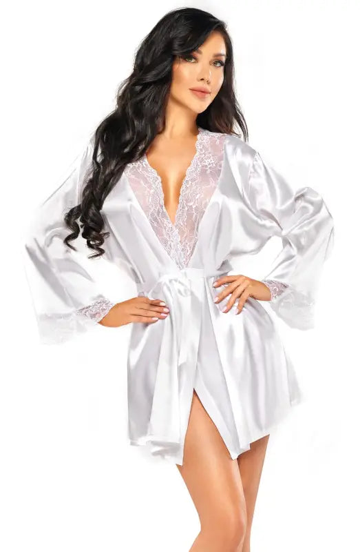 Experience Luxury with the Beauty Night BN6672 Sherie Peignoir White - One Size (S-L)