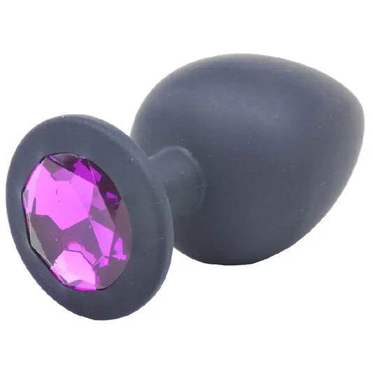 Experience Luxury with the Large Black Jewelled Silicone Butt Plug