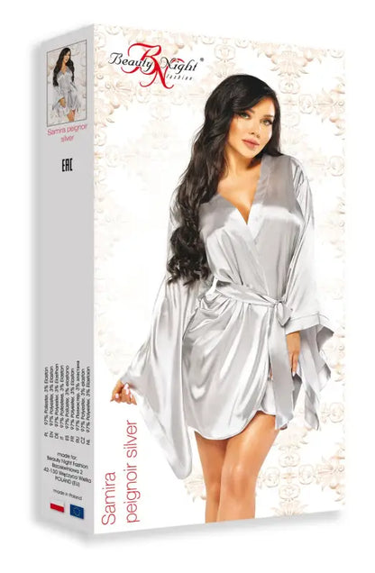 Experience Luxury with the Samira Peignoir Silver from Beauty Night BN6665 - One Size (S-L)