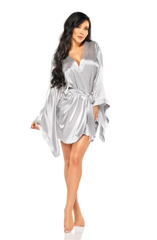 Experience Luxury with the Samira Peignoir Silver from Beauty Night BN6665 - One Size (S-L)