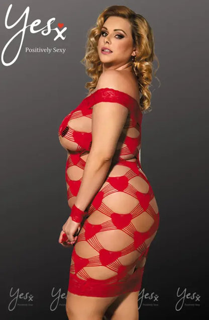 Experience Passion with the YX822Q Plus Size Hearts & Handcuffs Dress - One Size (Plus)