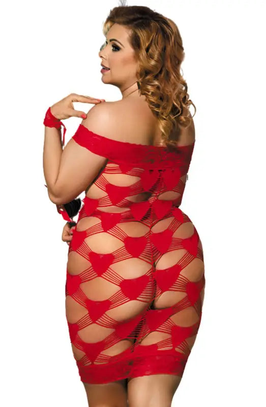 Experience Passion with the YX822Q Plus Size Hearts & Handcuffs Dress - One Size (Plus)