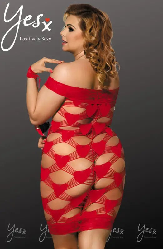 Experience Passion with the YX822Q Plus Size Hearts & Handcuffs Dress - One Size (Plus)