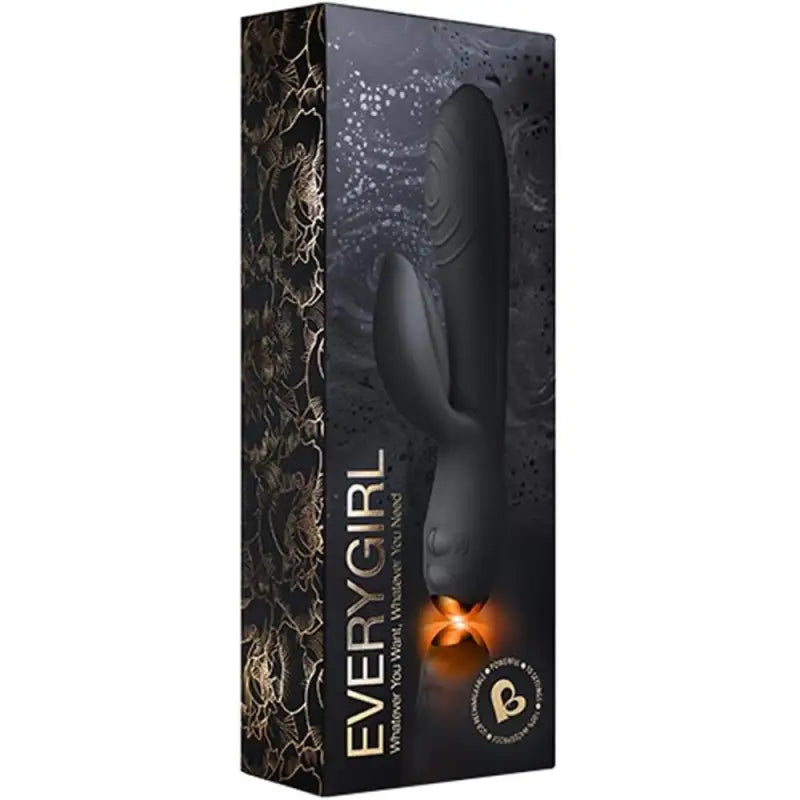 Experience Pleasure with Everygirl Black Rechargeable Rabbit Vibrator