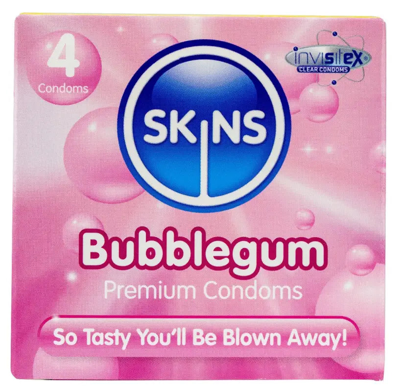 Skins Condoms Bubblegum 4 Pack - International 1