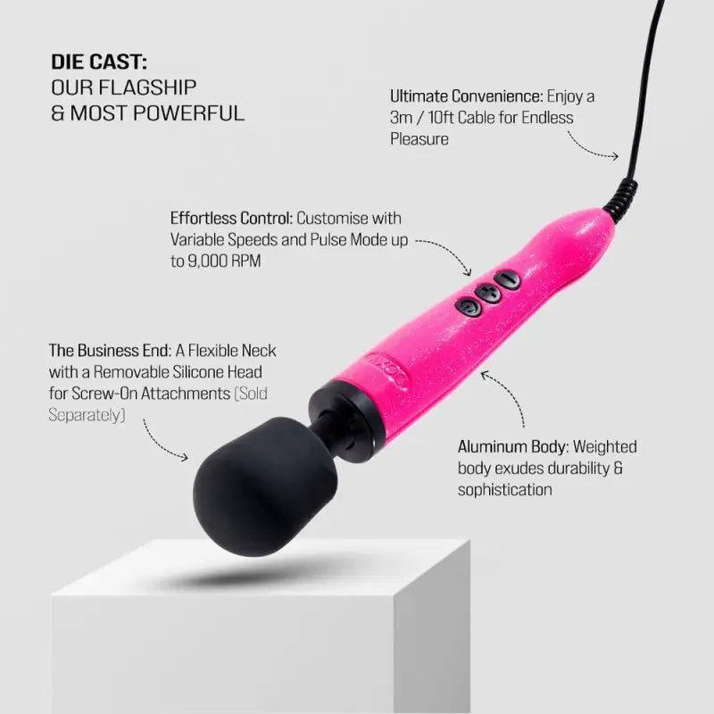 Experience Sensation with Doxy Die Cast Wand Massager Hot Pink