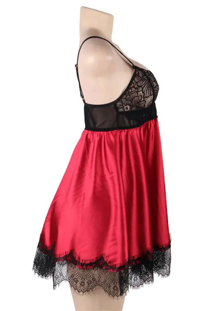 Experience Timeless Elegance with YesX YX832 Babydoll in Flowing Red Satin