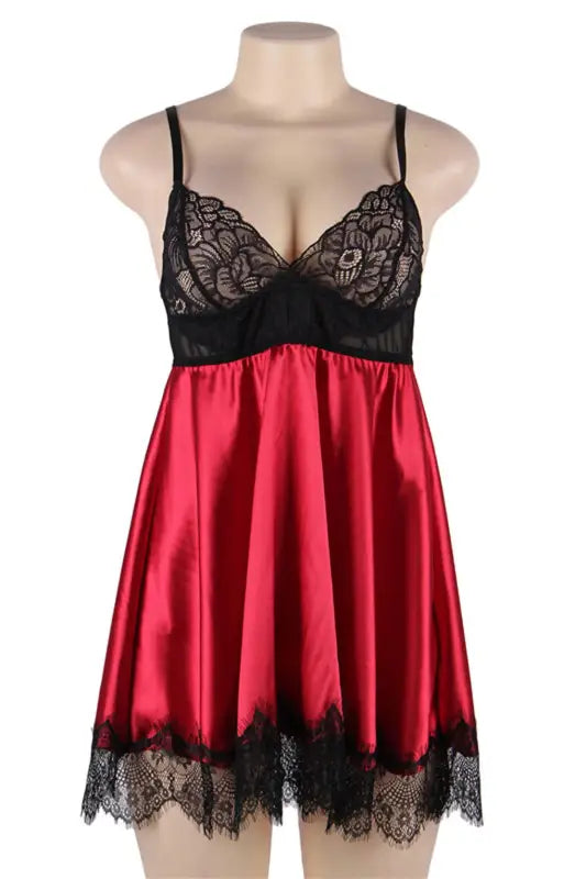 Experience Timeless Elegance with YesX YX832 Babydoll in Flowing Red Satin