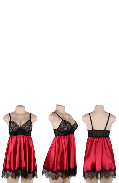 Experience Timeless Elegance with YesX YX832 Babydoll in Flowing Red Satin