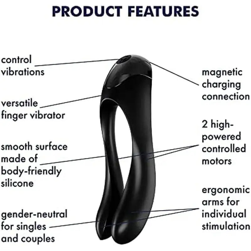 Experience Ultimate Sensation with Satisfyer Candy Cane Finger Vibrator Black