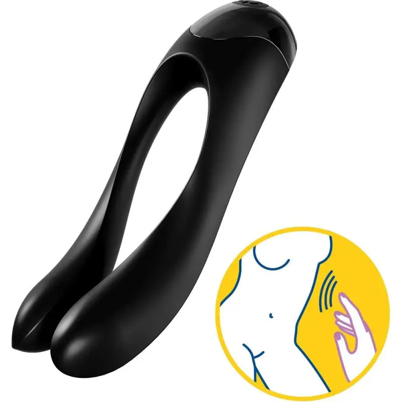 Experience Ultimate Sensation with Satisfyer Candy Cane Finger Vibrator Black