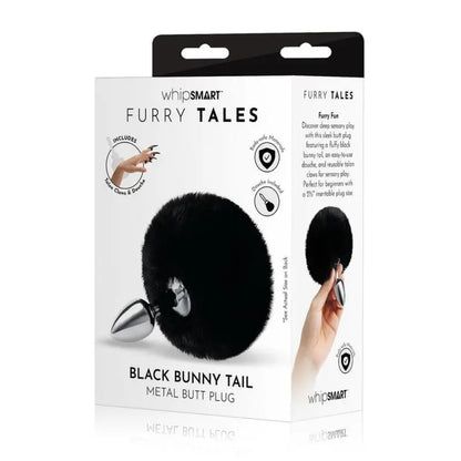 Explore Sensations with Furry Tales Black Bunny Tail Butt Plug