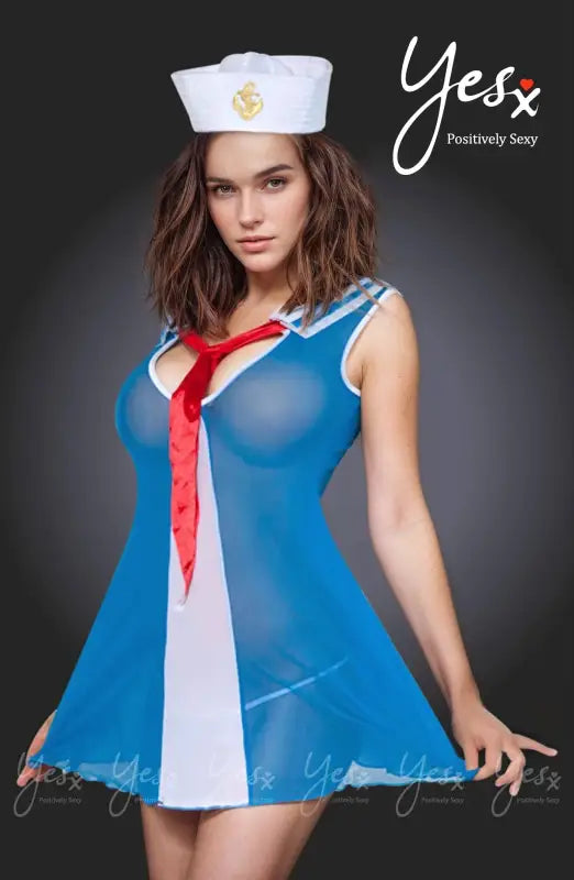 Exquisite YesX YX119 Sailor Dress in Blue and Red for Timeless Elegance - S/M