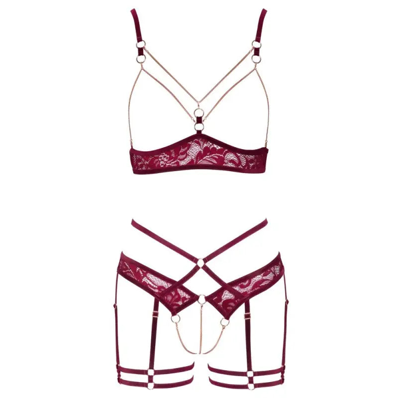 Fina Open Red Lace Set for Elegant Underwear Selection