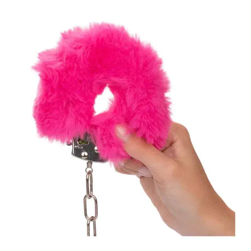 Fluffy Furry Cuffs in Pink for Comfortable Bondage Gear