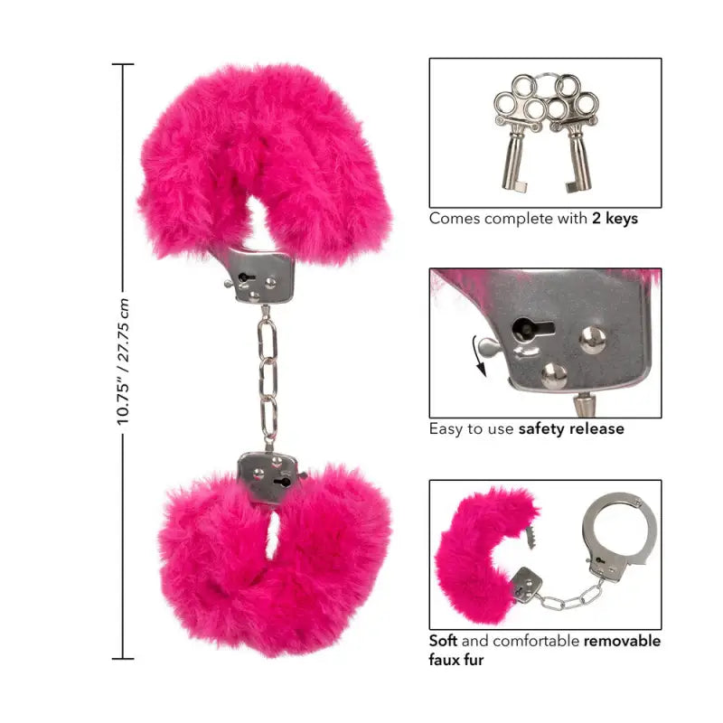 Fluffy Furry Cuffs in Pink for Comfortable Bondage Gear