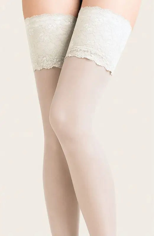 Gabriella Calze Exclusive Fine Delicate Transparent Hold Ups White