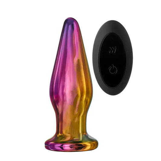 Glamour Glass Remote Control Tapered Butt Plug for Enhanced Pleasure