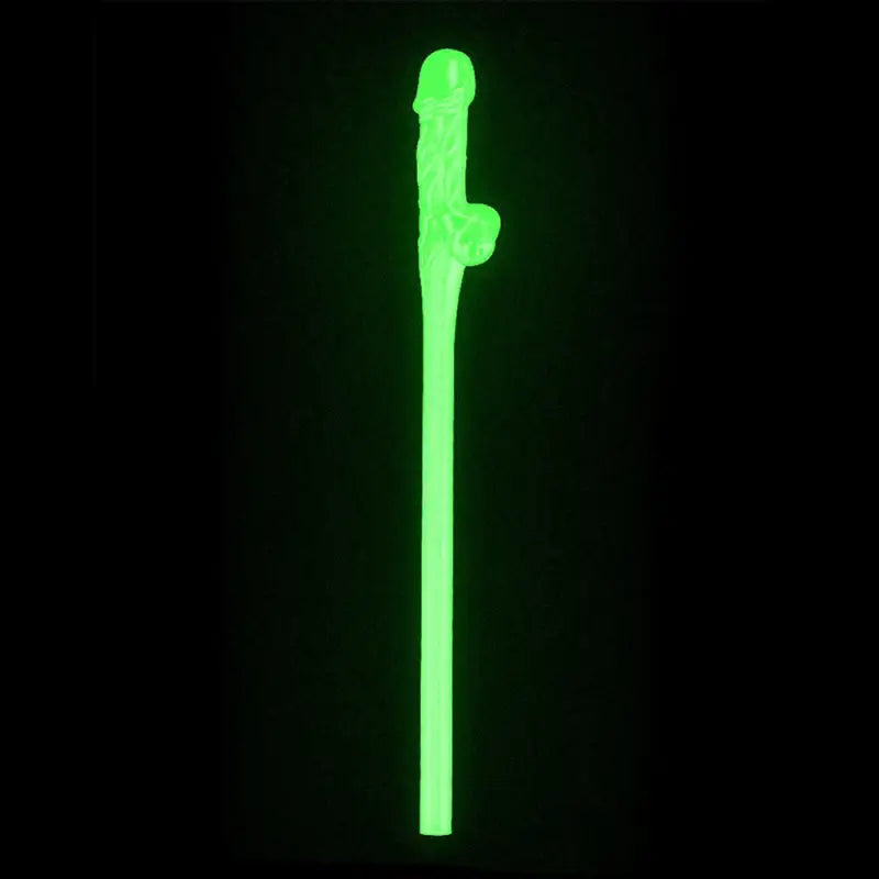 Glow In The Dark Willy Straws Lovetoy Pack Of 9 For Hen Nights