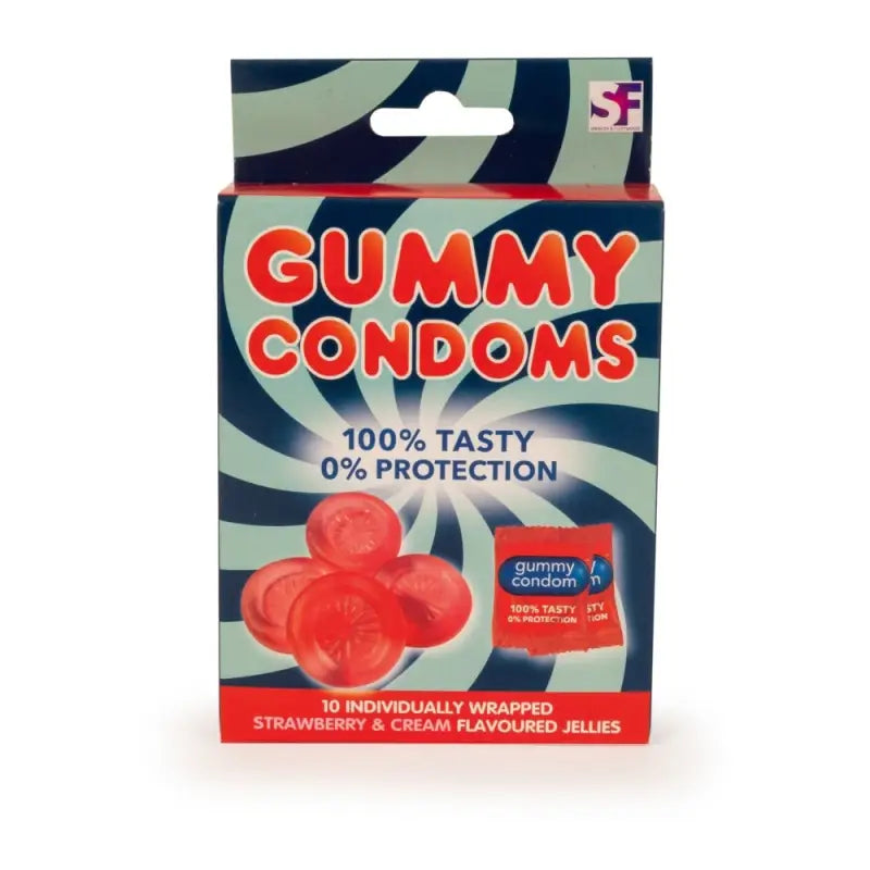 Gummy Condoms x10 Strawberry Flavored Edible Treats for Fun