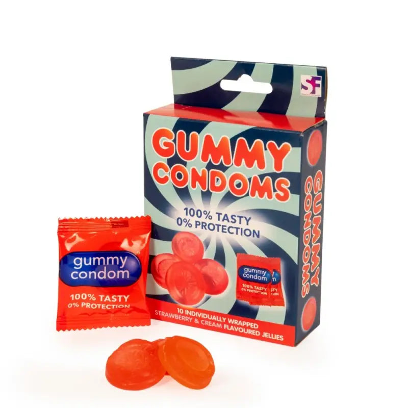 Gummy Condoms x10 Strawberry Flavored Edible Treats for Fun