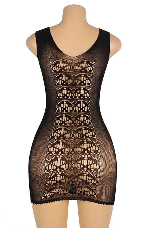 Ignite Desire with the YesX YX820 Black Sleeveless Bodystocking Dress - One Size