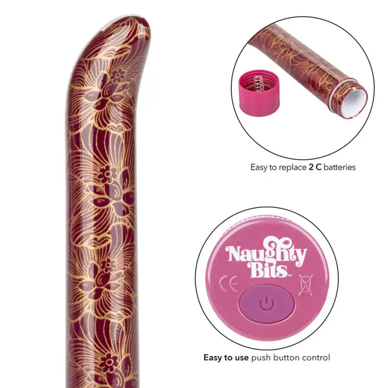 Indulge in Bliss with the Curved Tip G-Spot Vibrator in Soft Floral Pattern