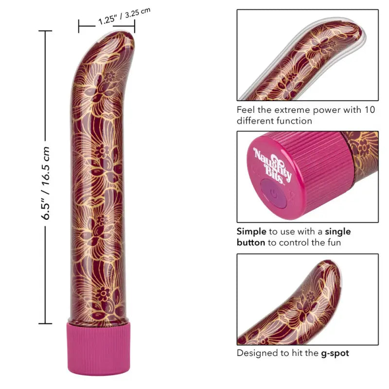 Indulge in Bliss with the Curved Tip G-Spot Vibrator in Soft Floral Pattern