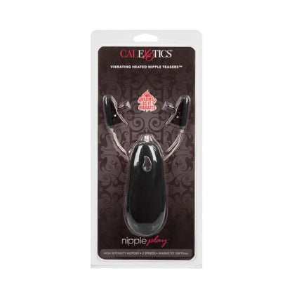 Indulge in Ecstasy with Heated Vibrating Nipple Teasers Black