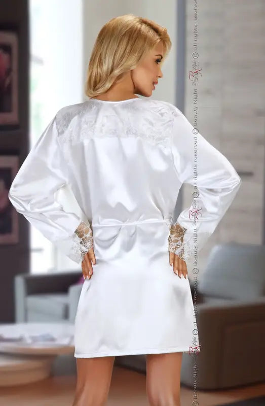 Indulge in Elegance with Fabienne White Beauty Night BN6435 Dressing Gown