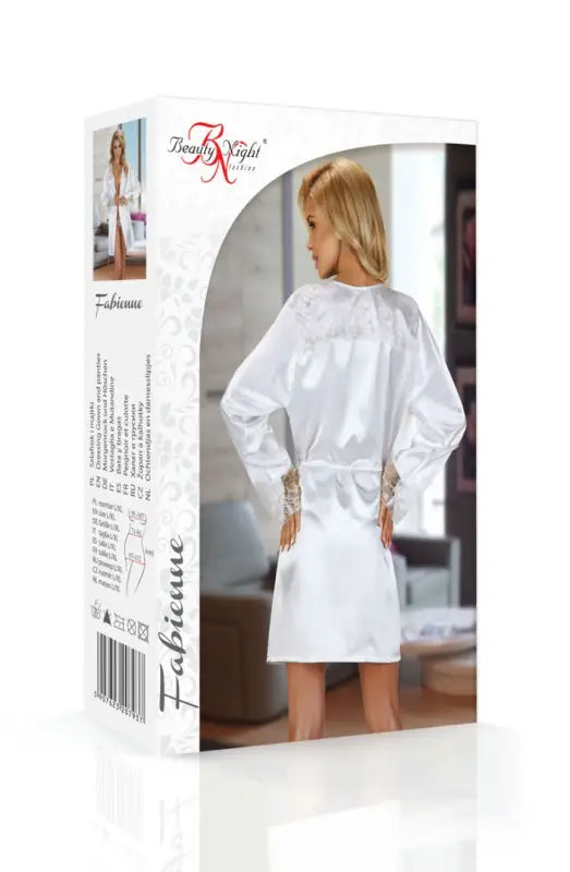 Indulge in Elegance with Fabienne White Beauty Night BN6435 Dressing Gown